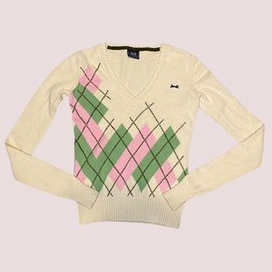 Cream Argyle Sweater